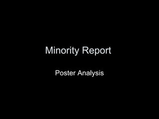 Minority Report  Poster Analysis 
