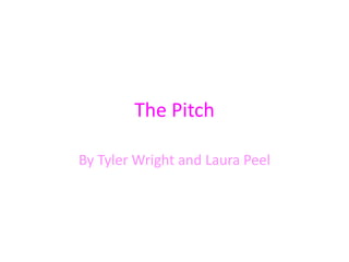 The Pitch 
By Tyler Wright and Laura Peel 
 