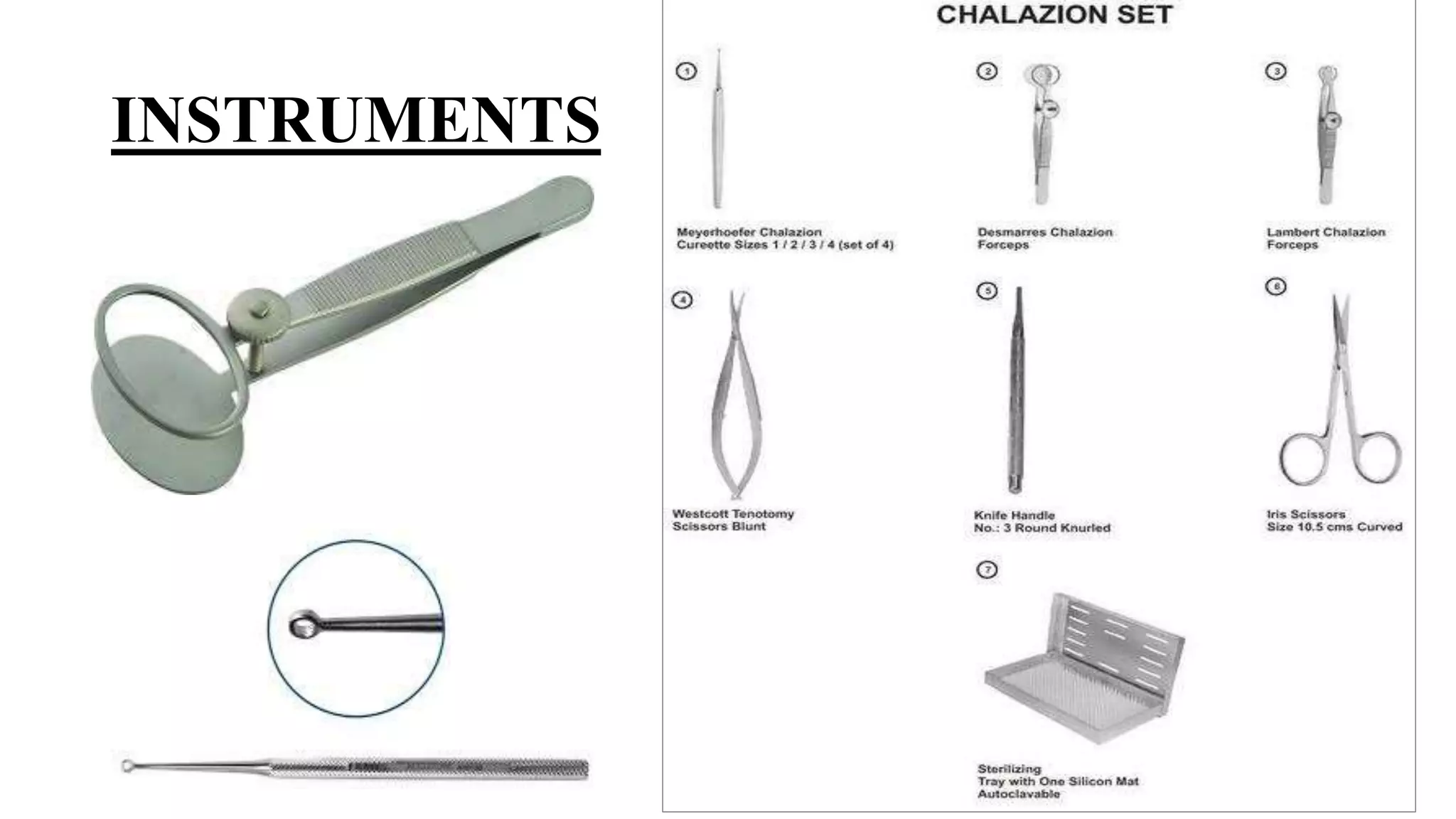 Minor ophthalmic procedures and instruments