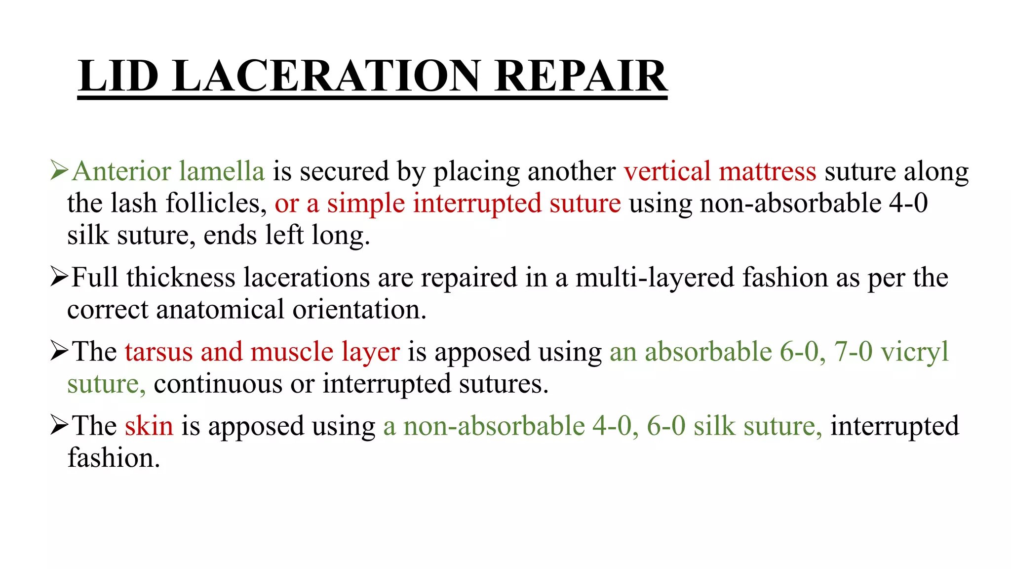 Minor ophthalmic procedures and instruments