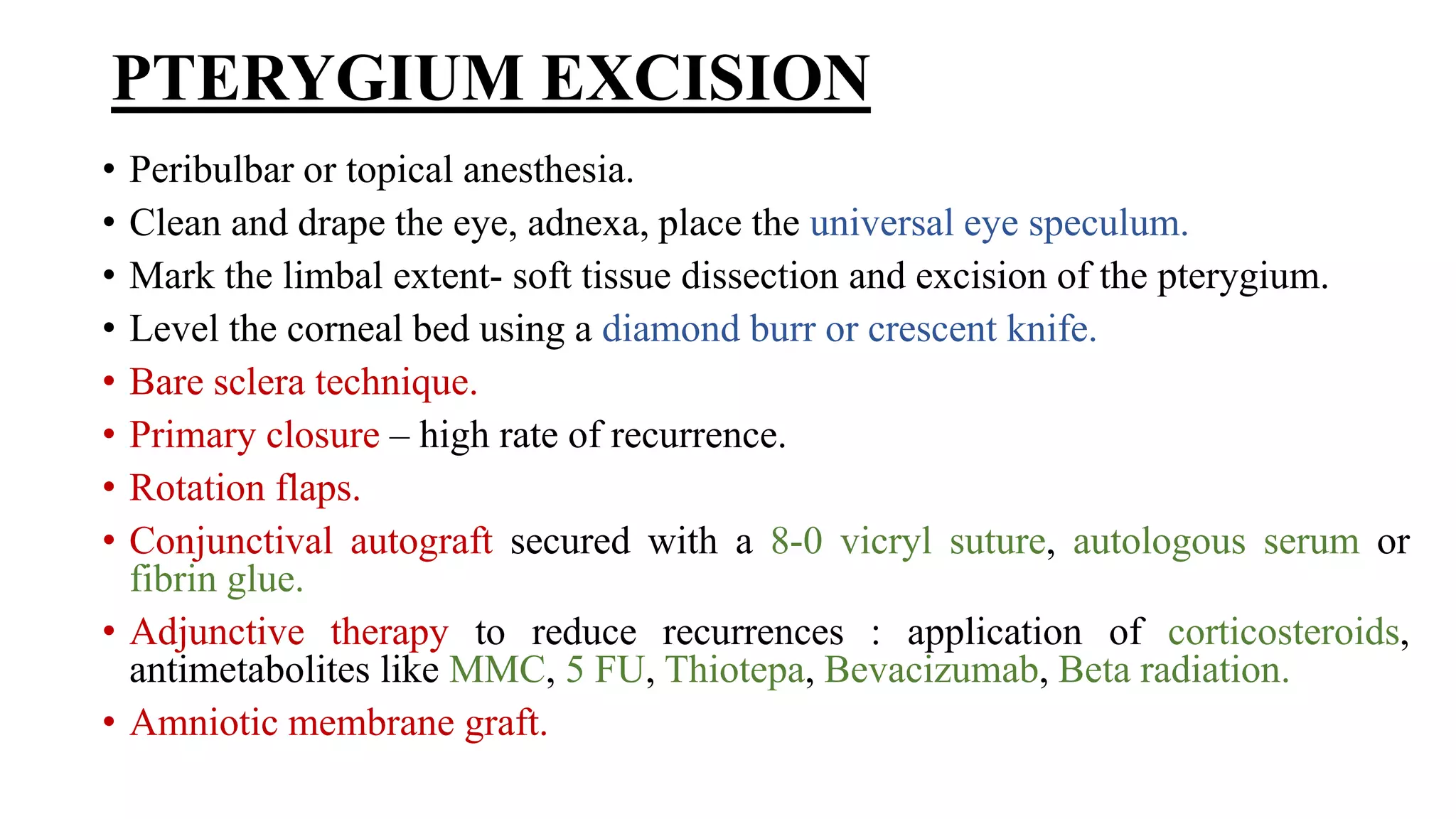 Minor ophthalmic procedures and instruments