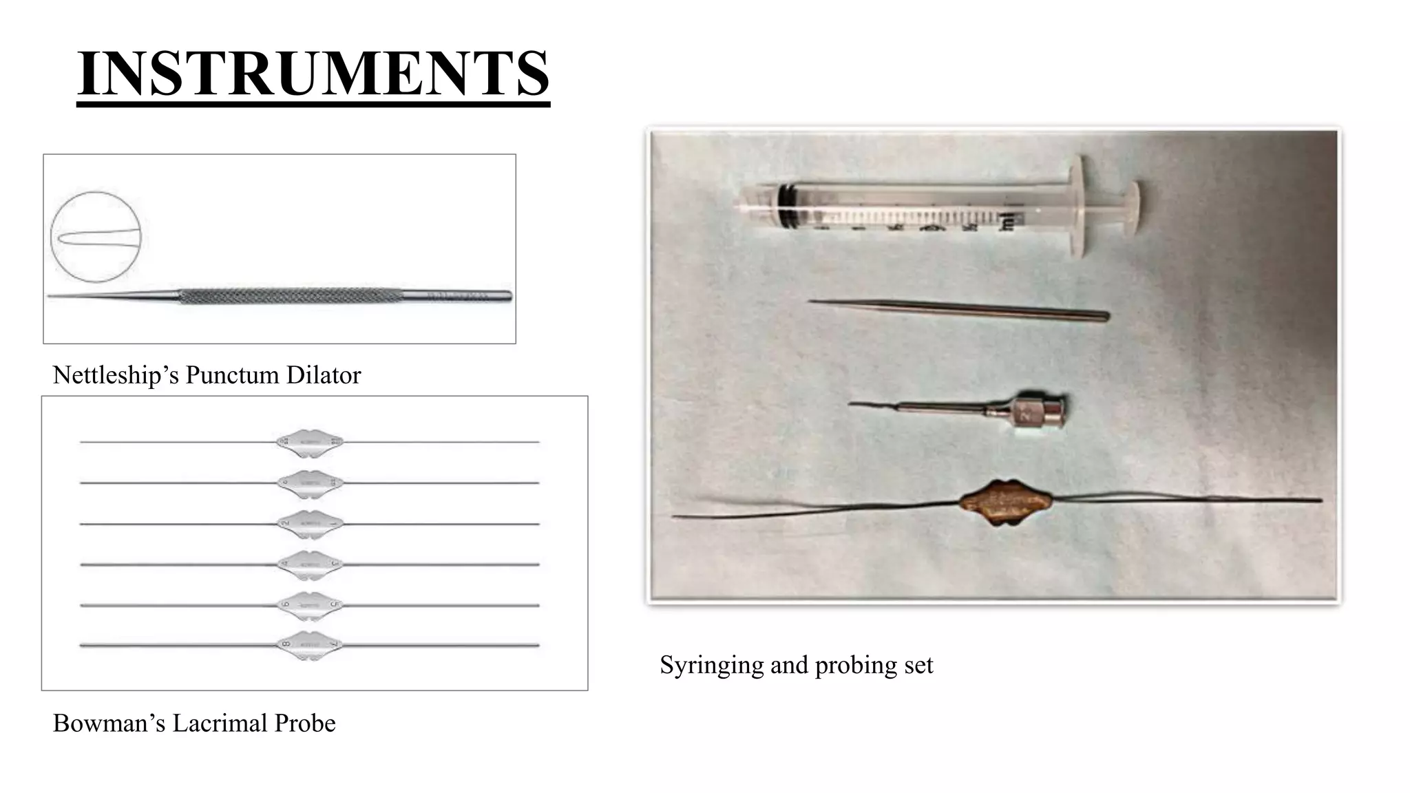 Minor ophthalmic procedures and instruments