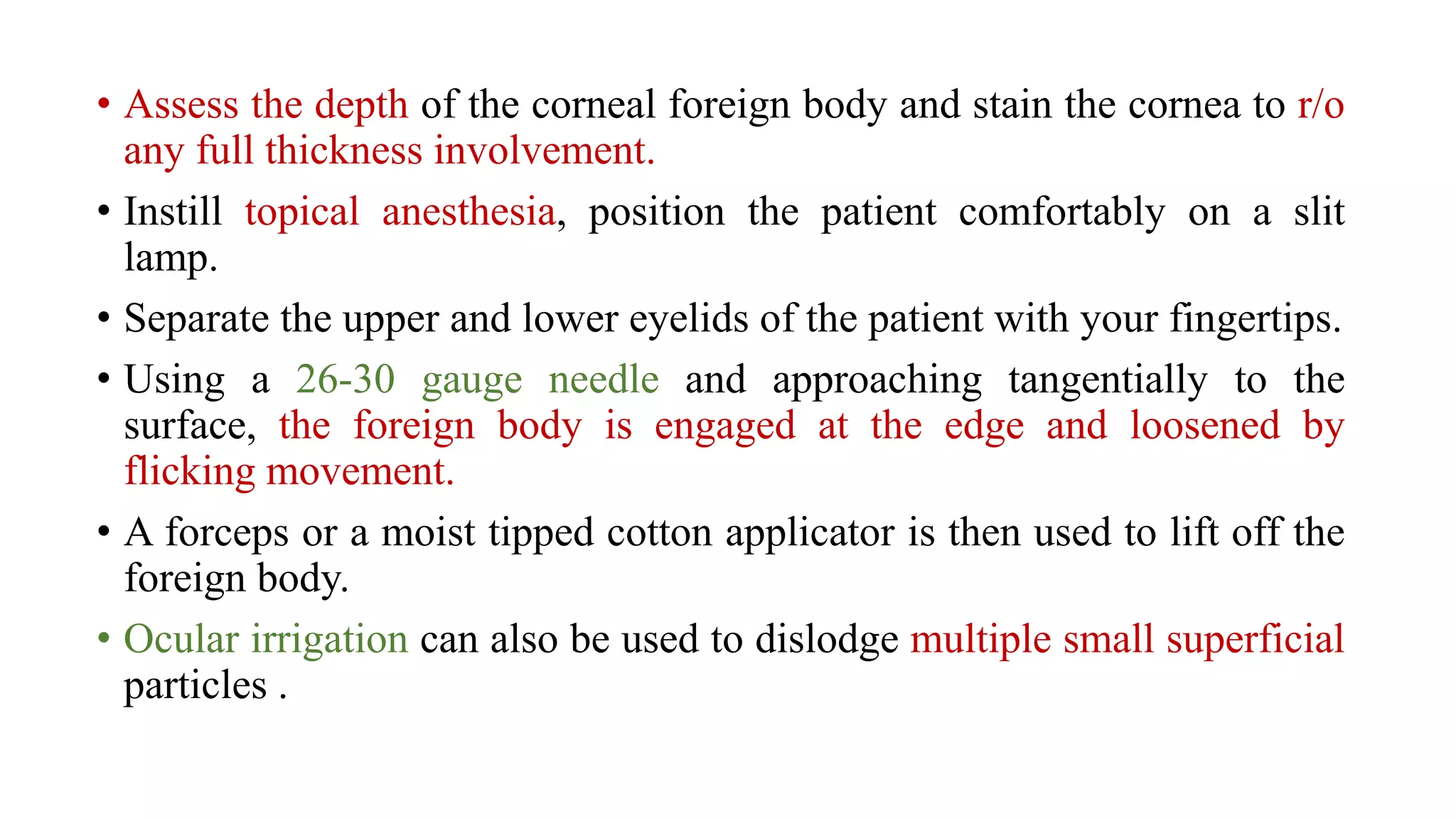 Minor ophthalmic procedures and instruments