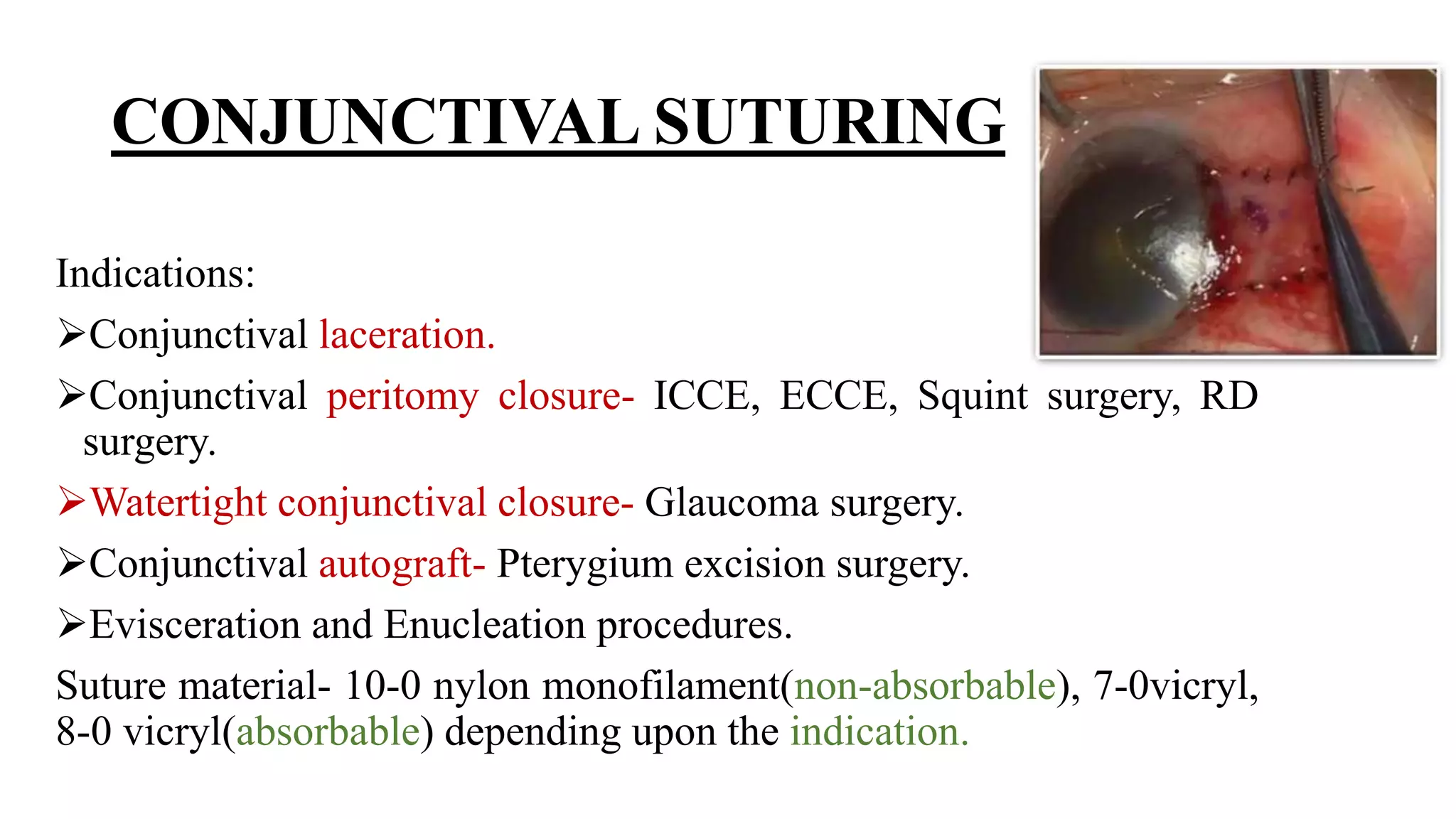 Minor ophthalmic procedures and instruments