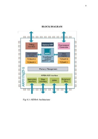 9
BLOCK DIAGRAM
Fig 4.1-ARMv6 Architecture
 