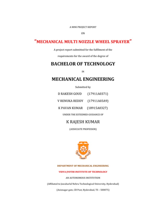 “MECHANICAL MULTI NOZZLE WHEEL SPRAYER” PDF