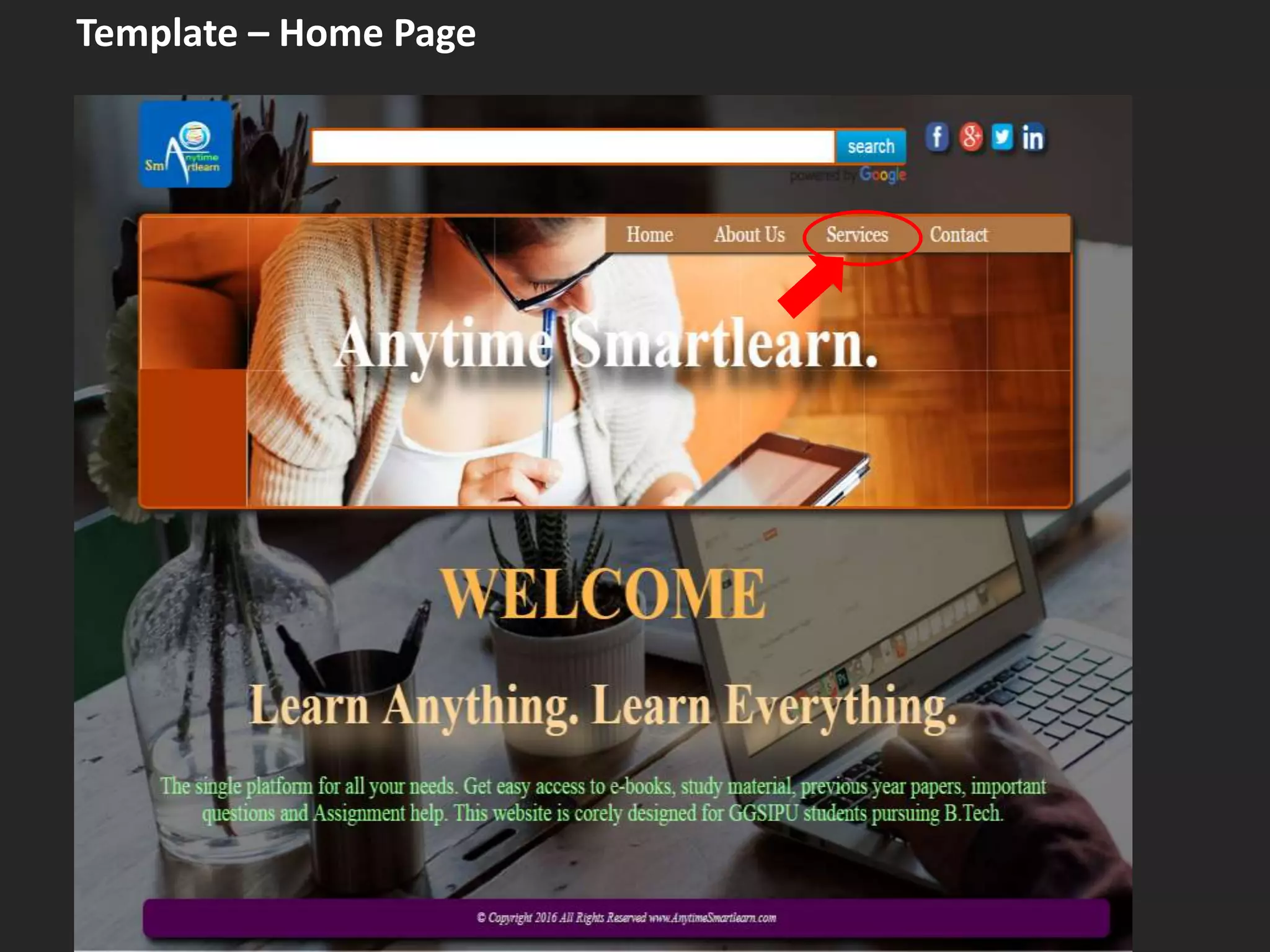Template – Home Page
 