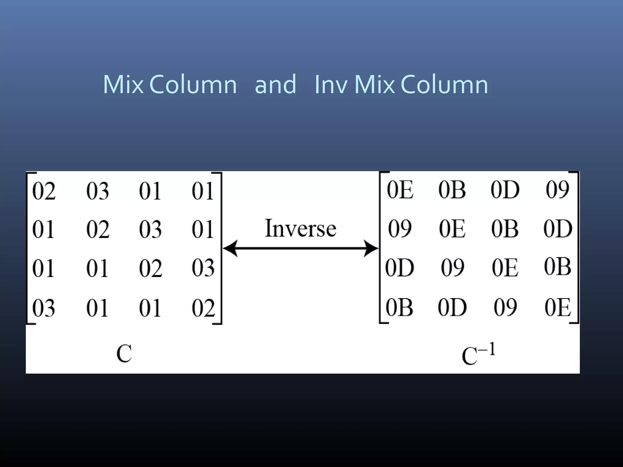 Mix Column and Inv Mix Column 