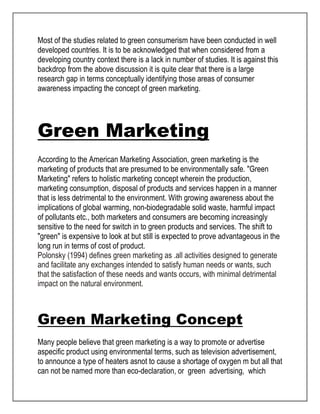 Impact of Green Marketed Product on Consumer Purchase Decision | PDF