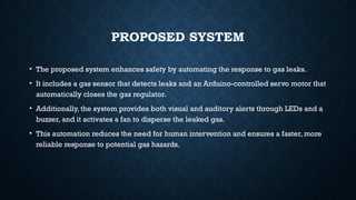 gas leakage detection system with automated regulator | PPTX