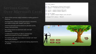 Minor Project PPT(ridge valley system- Excel game) | PPTX