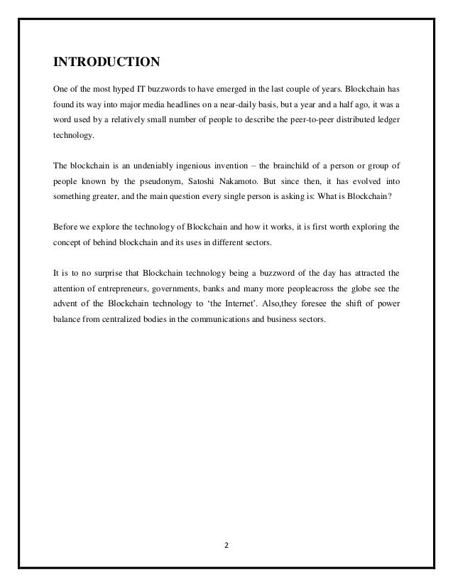 Minor Project Report Blockchain - 