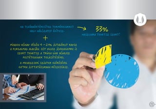 Jövedelemforrások
Ha csatlakozol hozzánk, a tagsággal járó előnyök
és több szintű jövedelem lehetősége vár rád:

Ha továbbértékesíted termékeinkket
vagy hálózatot építesz,

Ha megvásárolod
termékeinket,

25%

kedvezményt
kapsz!

22

33%

haszonra tehetsz szert!

Minden hónap végén 4-21% jutalékot kapsz
a forgalmad alapján. sot plusz jövedelemre is
szert tehetsz a Tripla Line BÓnusz
feltételeinek teljesítésével.
A menedzseri szintek elérésével
extra juttatásokban részesülsz.

23

 