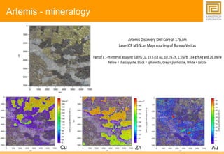 14 
Artemis - mineralogy 
Cu Zn Au 
 