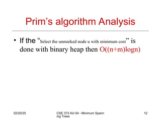 Minimum cost spanning tree for design and analysis | PPT