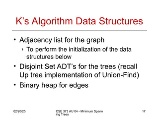 Minimum cost spanning tree for design and analysis | PPT