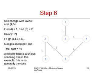 Minimum cost spanning tree for design and analysis | PPT