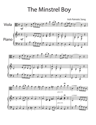 The Minstrel Boy
                      Irish Patriotic Song

Viola


Piano
 