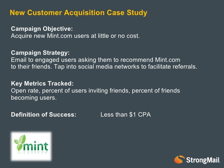 New customer acquisition case study