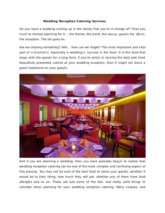 Wedding Reception Catering Services