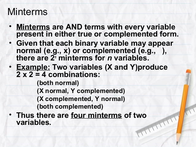 Minterm and maxterm