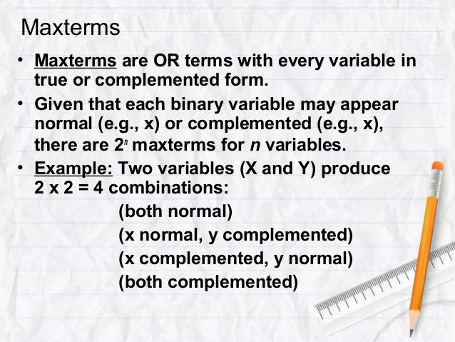 Minterm and maxterm