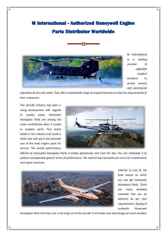 M international authorized honeywell engine parts distributor worldwide