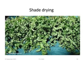 Shade drying
22 September 2015 P. V. NAIK 52
 