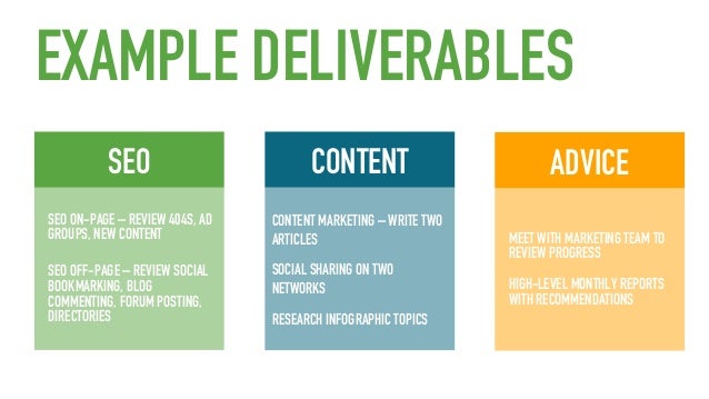 marketing deliverables