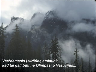Verždamasis į viršūnę atsimink, kad tai gali būti ne Olimpas, o Vezuvijus... 
