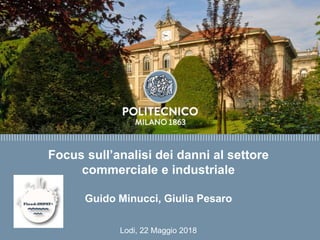 Focus sull’analisi dei danni al settore
commerciale e industriale
Guido Minucci, Giulia Pesaro
Lodi, 22 Maggio 2018
 