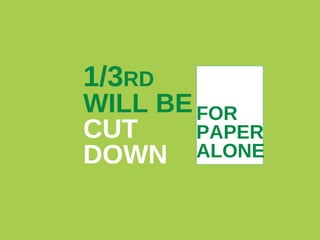 1/3 RD WILL BE CUT DOWN FOR PAPER ALONE 