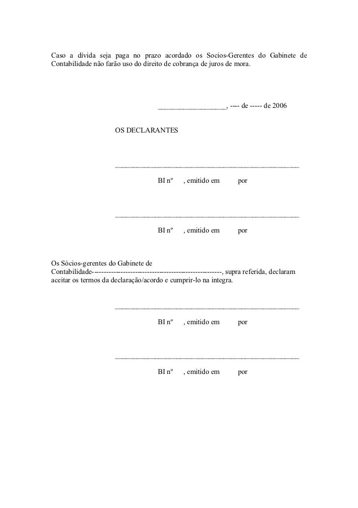 Minuta declaração de dívida.objectos de garantia