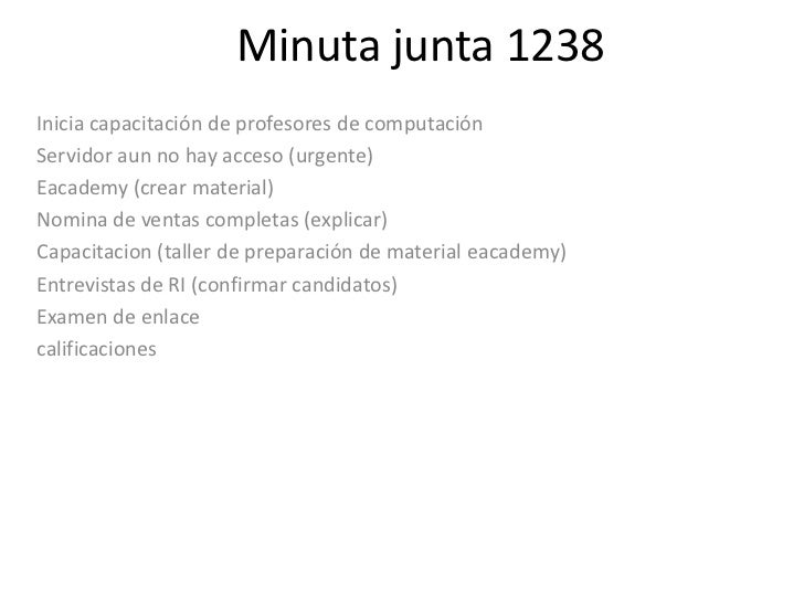 formato para minutas de juntas