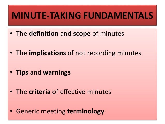 recording minutes