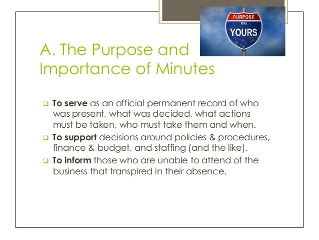 recording minutes for a meeting