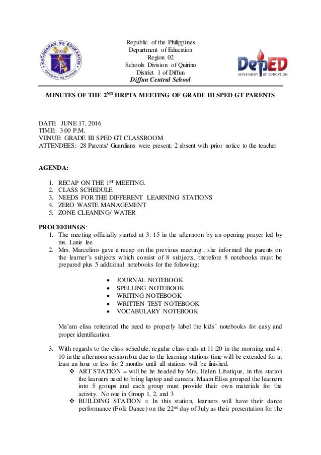 Sample department meeting agenda sample site i