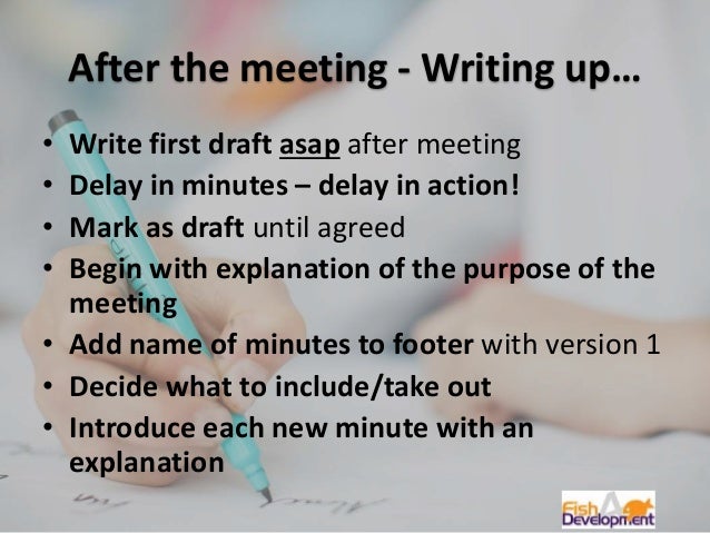 how to write up minutes from a meeting