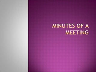 Minutes Of A Meeting