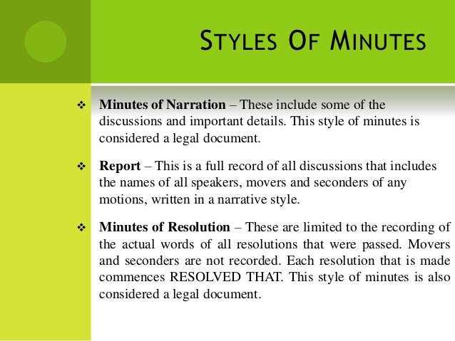 recording minutes
