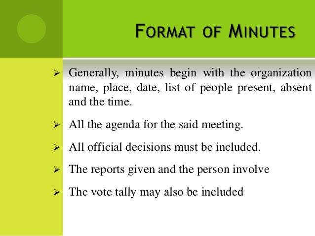 How to write official meeting minutes