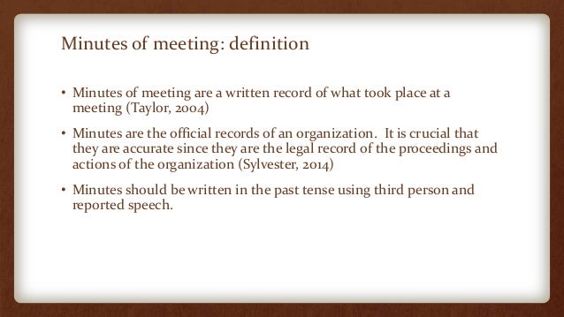 what are minutes for a meeting