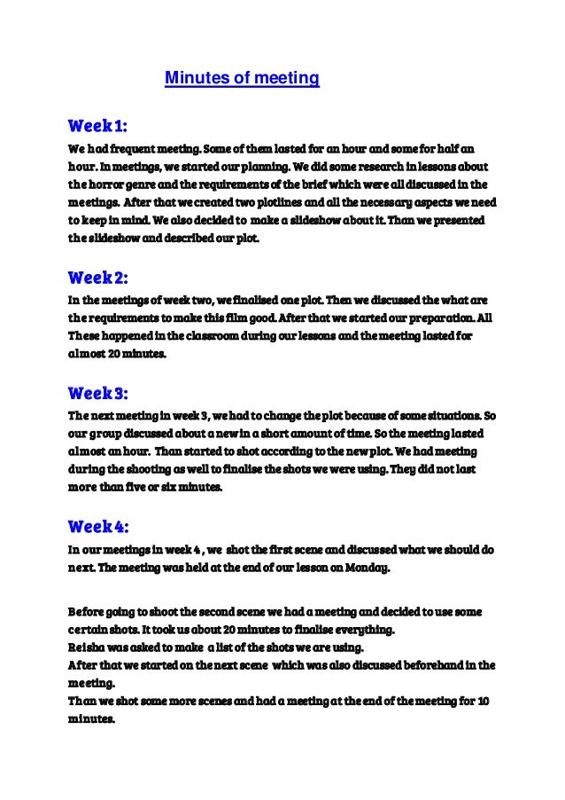 minutes of meeting minutes for meetings