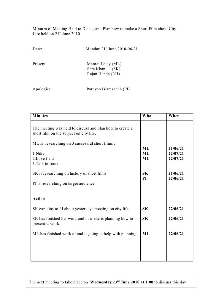 how to create meeting minutes