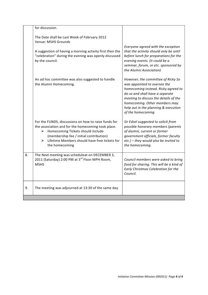 how to do minutes of the meeting