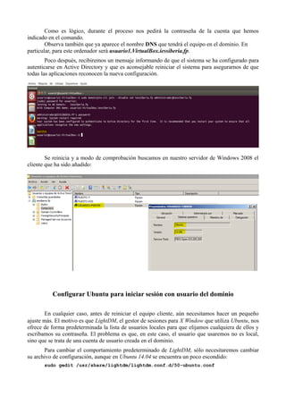 Ubuntu 2008 Añadir un cliente Ubuntu a un Dominio 2008 Server | PDF