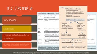 ICC CRONICA
Johann Bauersachs1, Pathophysiology, diagnosis and management of peripartum cardiomyopathy, European Journal of Heart Failure (2019)
ICC CRONICA
Estabilizado
Nitratos, betabloqueadores,
hidralazina
Diuretico si hay datos de congesion
 