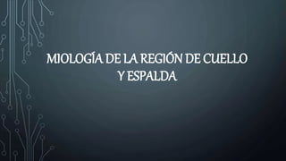 MIOLOGÍA DE LA REGIÓN DE CUELLO
Y ESPALDA
 