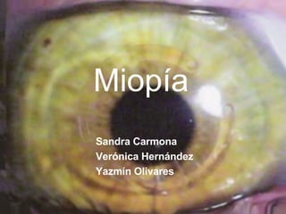 Miopía Sandra Carmona Verónica Hernández Yazmín Olivares  