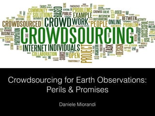 Crowdsourcing for Earth Observations:
Perils & Promises
Daniele Miorandi
 